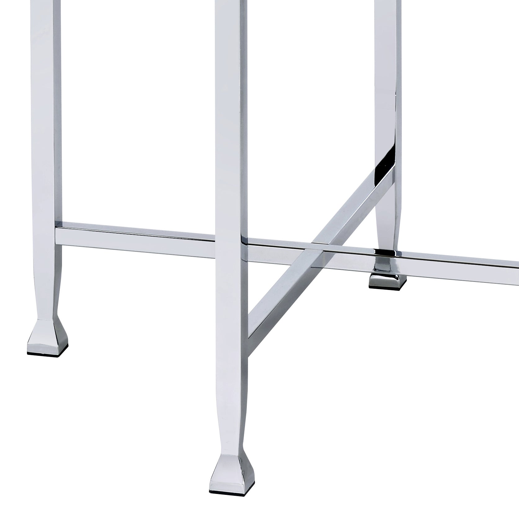 Brecon White Oak & Chrome Finish End Table