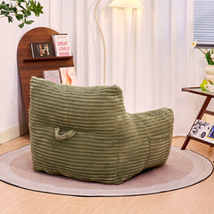 Bean Bag Chair for Adults with Armrests - Oversized Comfy Beige Beanbag Lounge Lazy Floor Sofa Chair for Living Room, Bedroom & Dorm, Cozy Fluffy Single Cloud Mini Couch