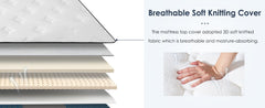 Queen Size Mattress,12 Inch Hybrid Mattress, Individually Pocketed Innerspring, Medium Firm