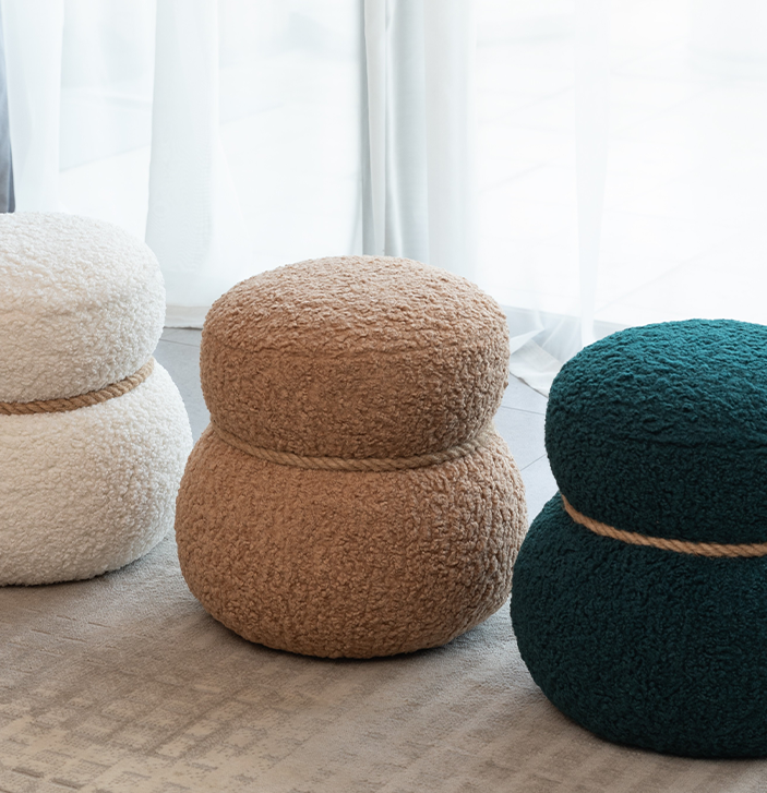 WKJ1Y Light camel snowman stool, seat body width 14.56in round belly, playful and lovely, suitable for any space