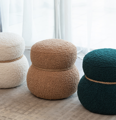 WKJ1Y Light camel snowman stool, seat body width 14.56in round belly, playful and lovely, suitable for any space
