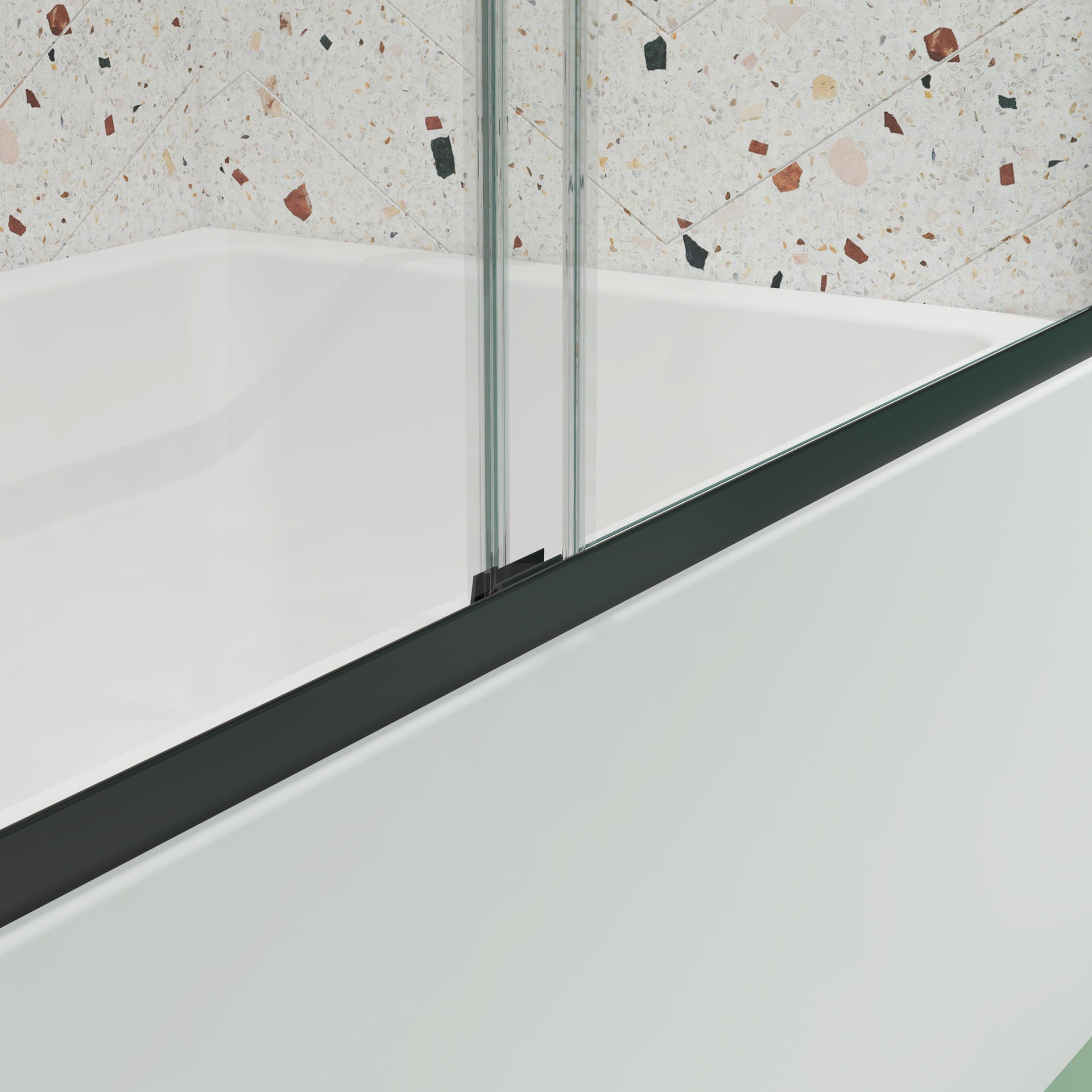 Bypass shower door, sliding door, with 1/4" tempered glass and Matted black finish 56-60"x70"