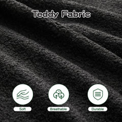 Boneless Sofa,3 Seat High-Quality Teddy Fabric,Anti-Slip Design,No Assembly Curved Armrests Streamlined Design,Assembly Chaise 32D High Density Sponge For Living Rooms Bedrooms,Black