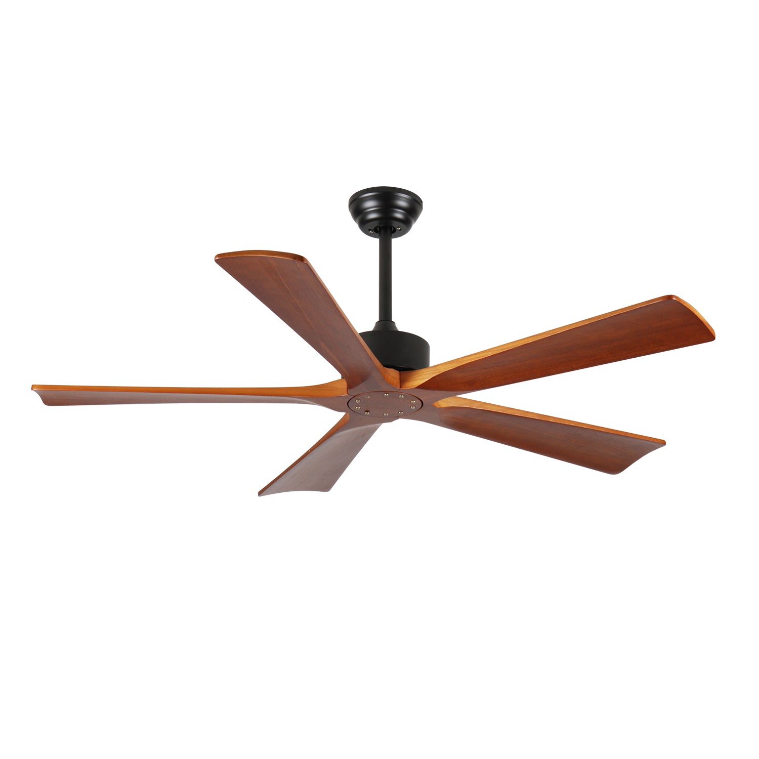 52 Inch Ceiling Fans and Remote, Wood Indoor Outdoor Ceiling Fan with Light for Patios Living Room Bedroom 5 Blades DC Motor Mid Century Modern Wooden Fan