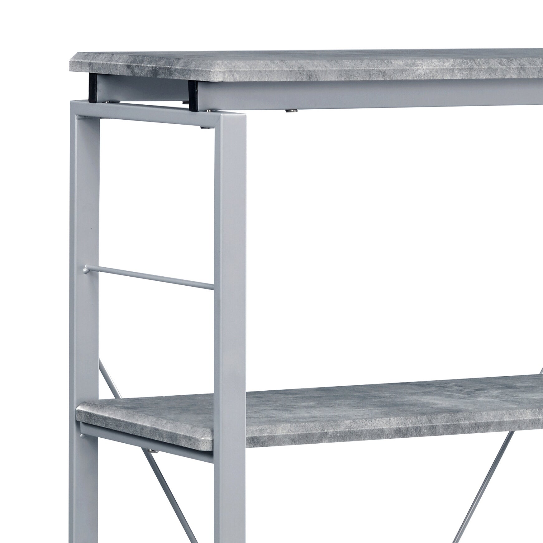 Grey and Silver 4-shelf Bookcase