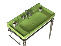 VICI 36" Bathroom Ceramic Basin with 3 pre-drilled hole, NO Cabinet and Faucet, Green