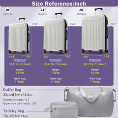 Luggage Set 5 Piece, Hardside Carry on Suitcase , Expandable Luggage with Travel Bags Spinner Wheels TSA Lock