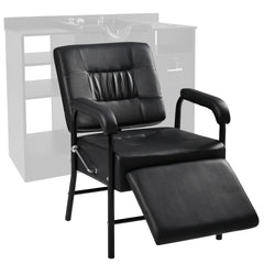 Shampoo Chair with Footrest for Salon, Reclining Salon Chair for Barber & Hair Stylist Chair,  Controled Recline Spa Beauty Equipment, Black