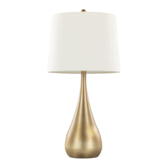 Pebble 29" Contemporary Metal Table Lamp in Gold Metal with White Linen Shade from Grandview Gallery by LumiSource - Set of 2