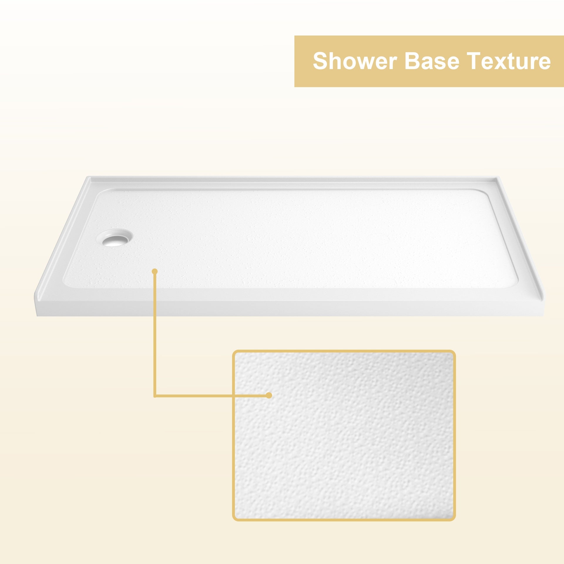 32" x 60" Shower Base Shower pan white Left Drain