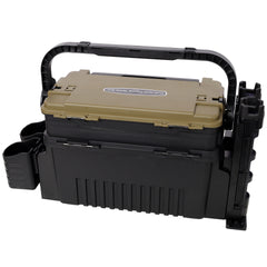 Dual-layer Fishing Tackle Box,Tackle Box Organizer Fishing Box Large,With 2pcs Rod Holder,2pcs Cup Holder,1pc Carring Strap,Army Green