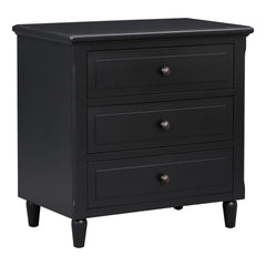 U_STYLE 28''painted Nightstand with 3 Drawers and Smooth Gliding Rails ,Simple Bedside Cabinet with Metal handle, Minimalist Sofa Side Table with rubber legs for Bedroom Sofa Couch Office
