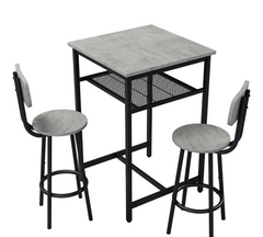 Bar table, equipped with 2 bar stools , with backrest and partition