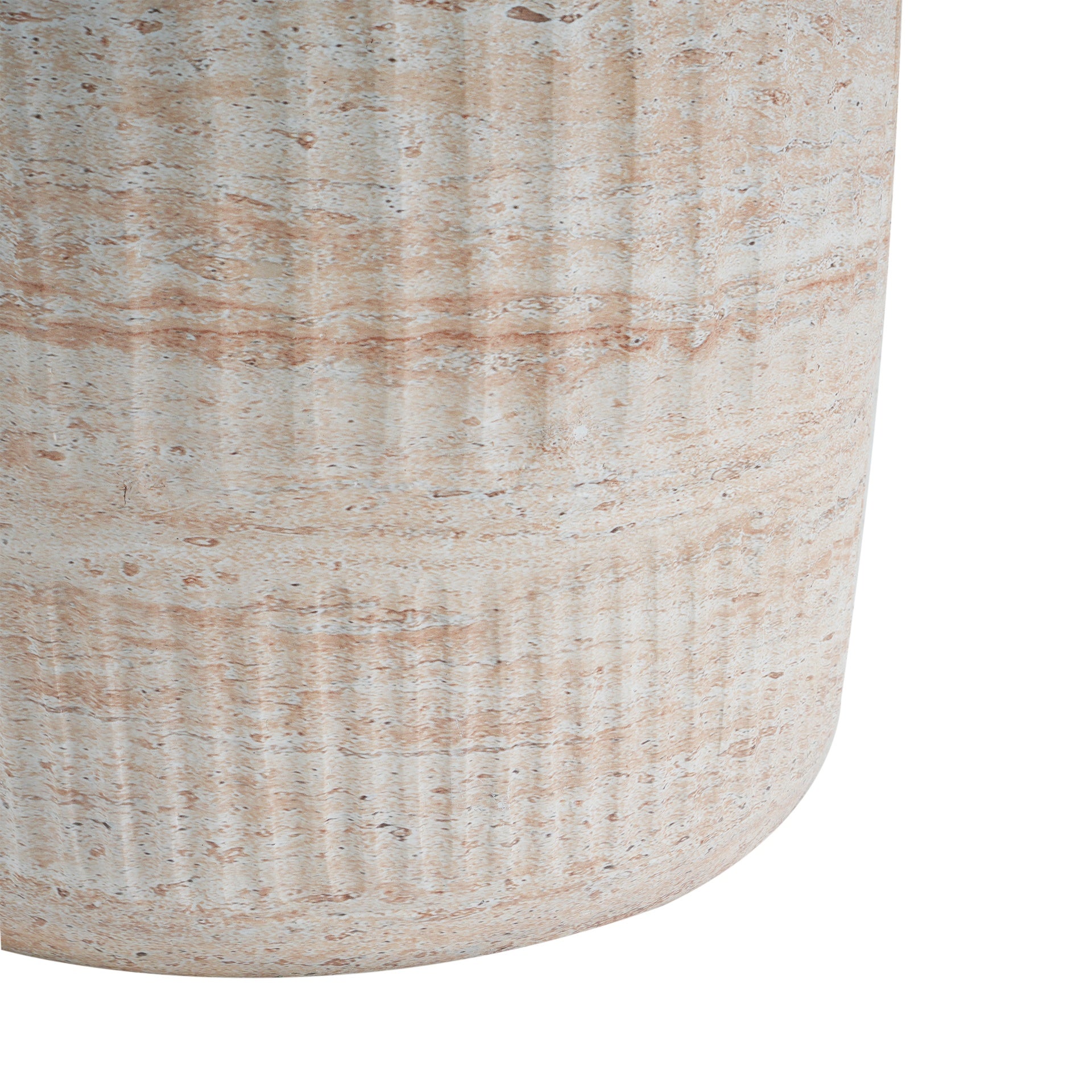 Outdoor/Indoor Lightweight Concrete Side Table,Travertine Finish