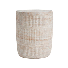 Outdoor/Indoor Lightweight Concrete Side Table,Travertine Finish