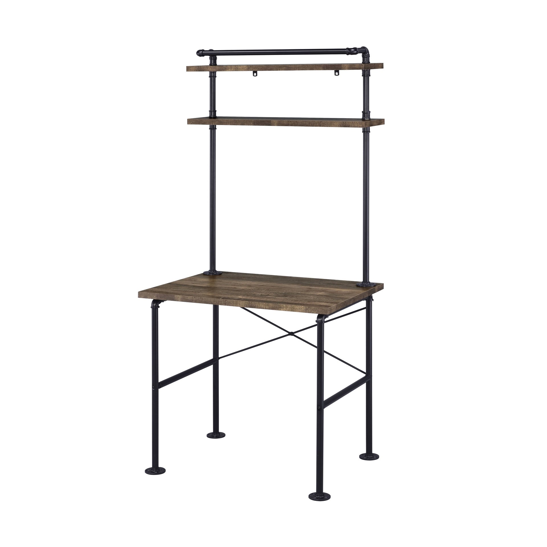 Ensata Rustic Oak & Black Finish Writing Desk
