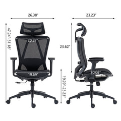 High Back Mesh Office Chair:8360HW-BK
