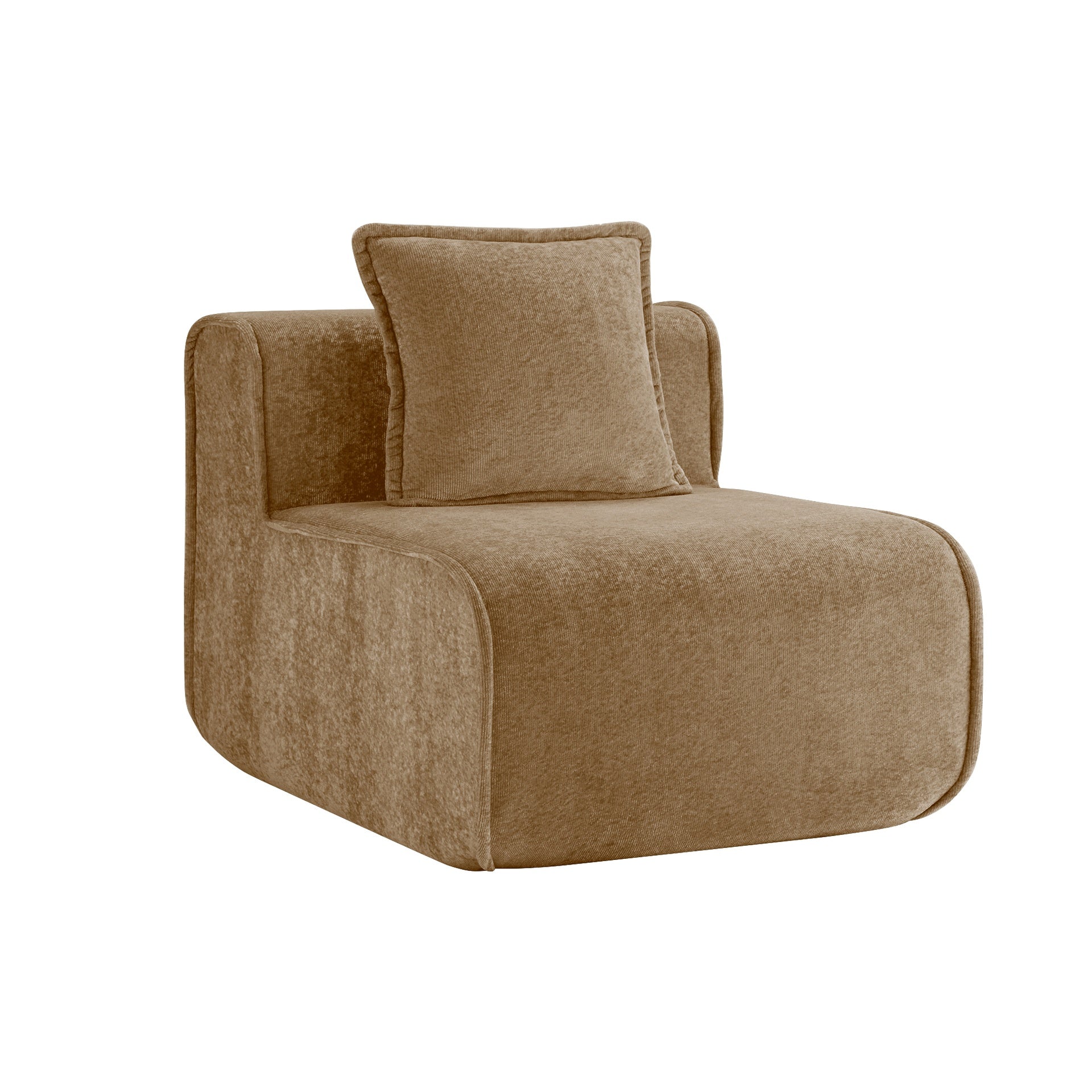 Harrison Armless Sofa Velvet- Brown