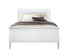 CHARLSTON WHITE FULL BED WITH LED