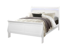CHARLSTON WHITE FULL BED WITH LED