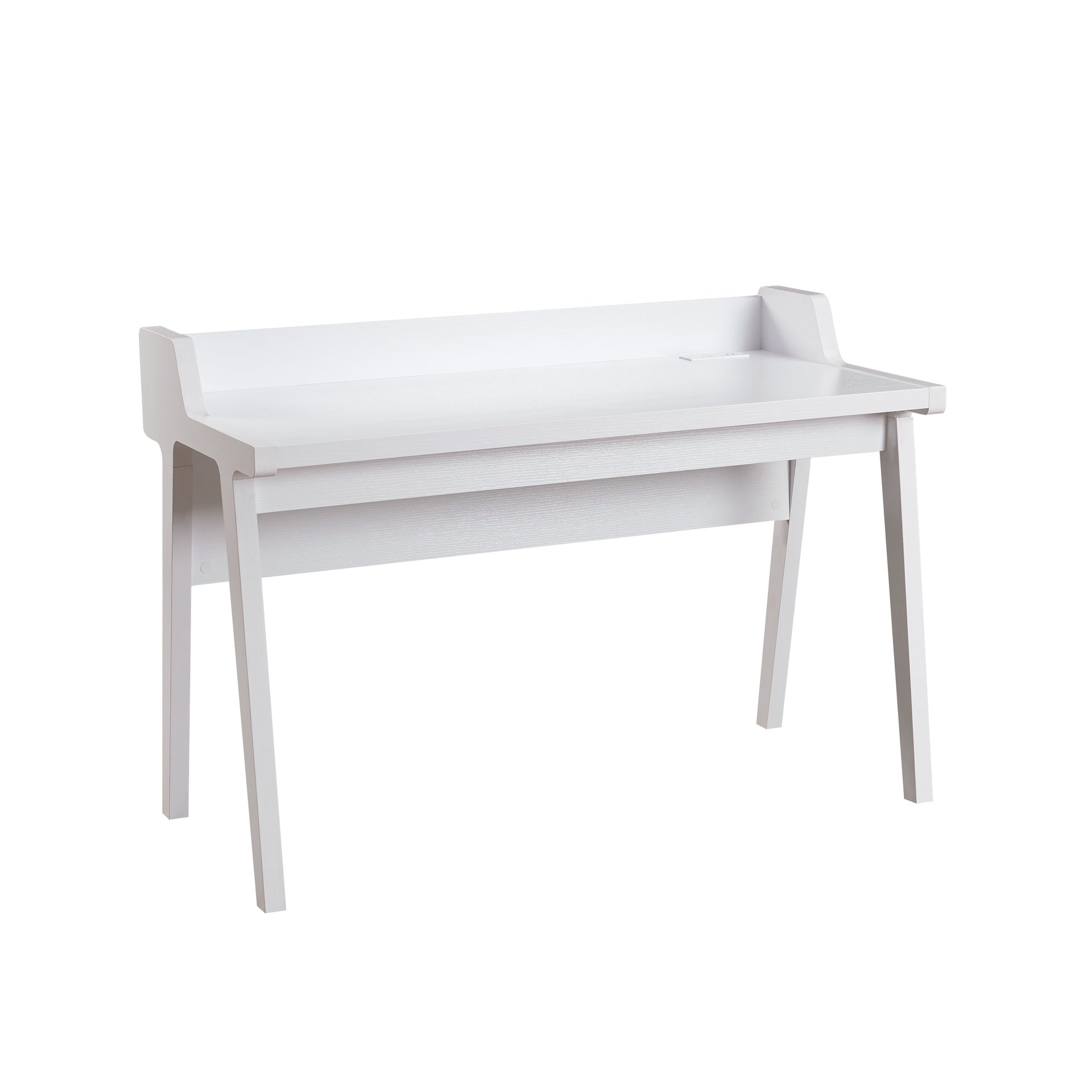 Home office writing desk Ground outlet USB-A ports finished on the back Wooden leg frame