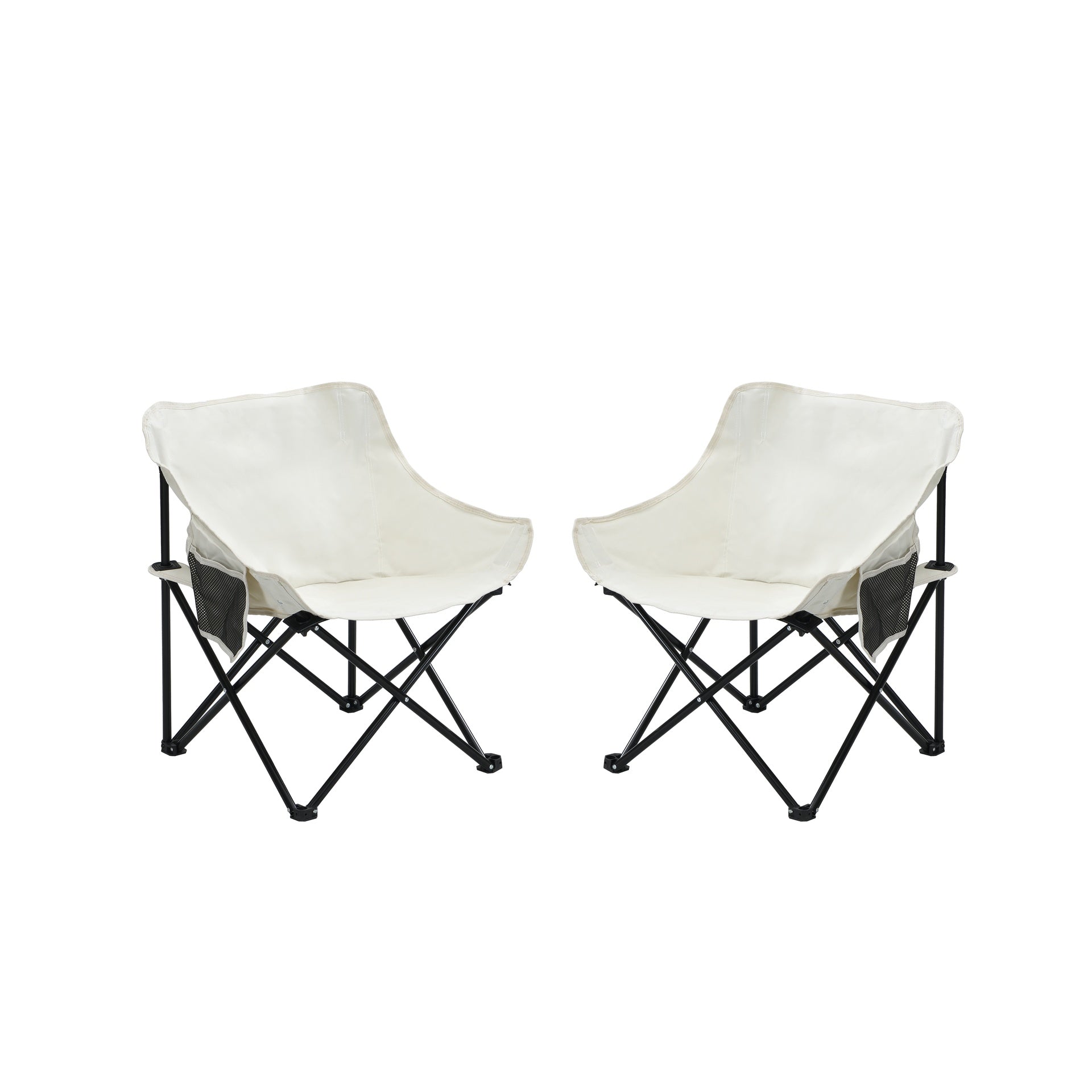 2PCS Outdoor Camping Chairs Folding/Portable, Carry Bag ,Beige