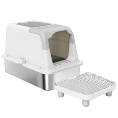 Cat Litter Box, Enclosed Cat Litter Box with Scoop, Deodorizer Bag