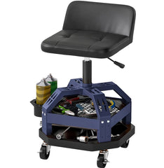 Adjustable Height Rolling Creeper Garage Stool,Tool Tray,Capacity Mechanic Stool