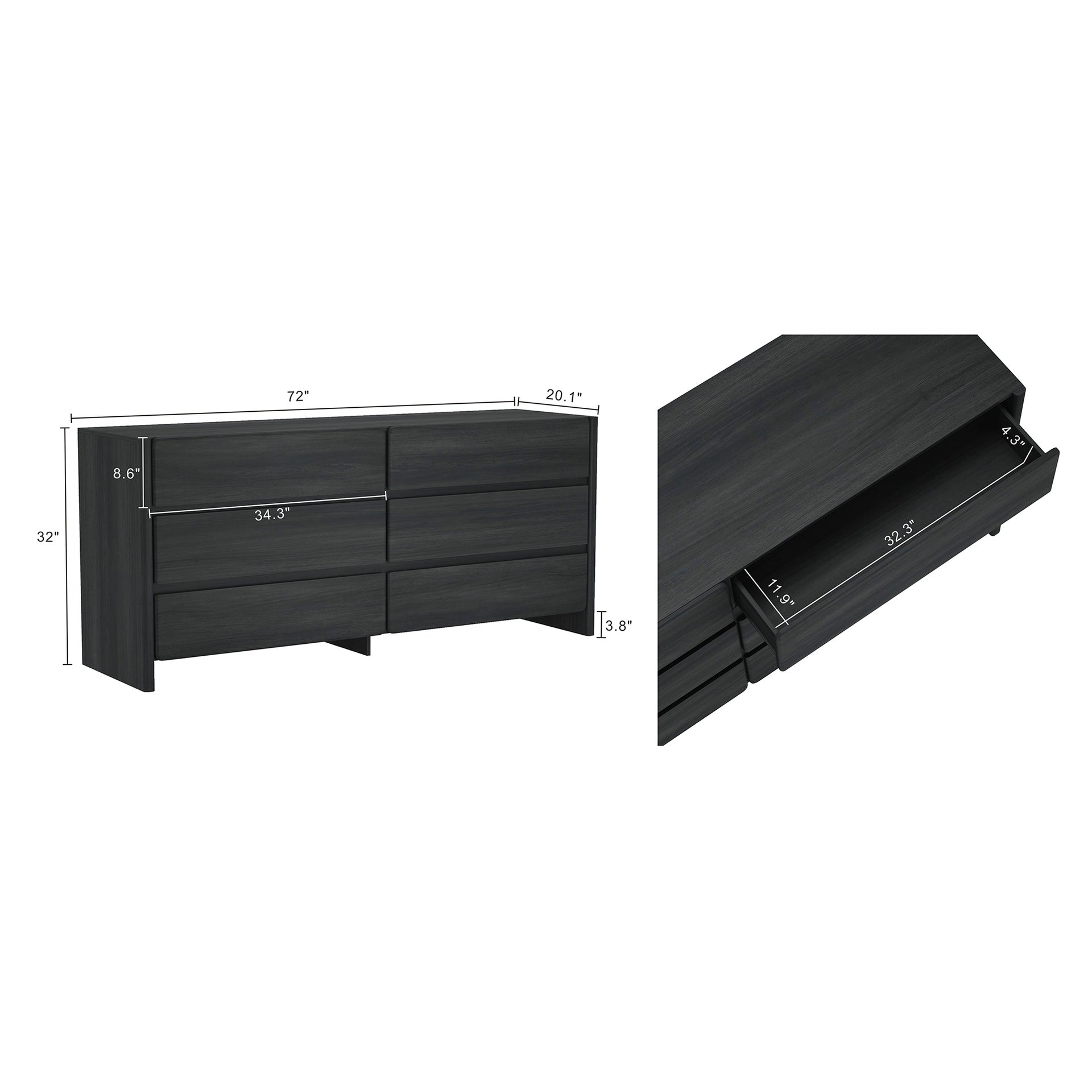Dresser in Charcoal Gray