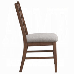 Walnut Finish Dining Chairs Set of 2, Upholstered Seat Durable Solid Wood Modern Dining Furniture