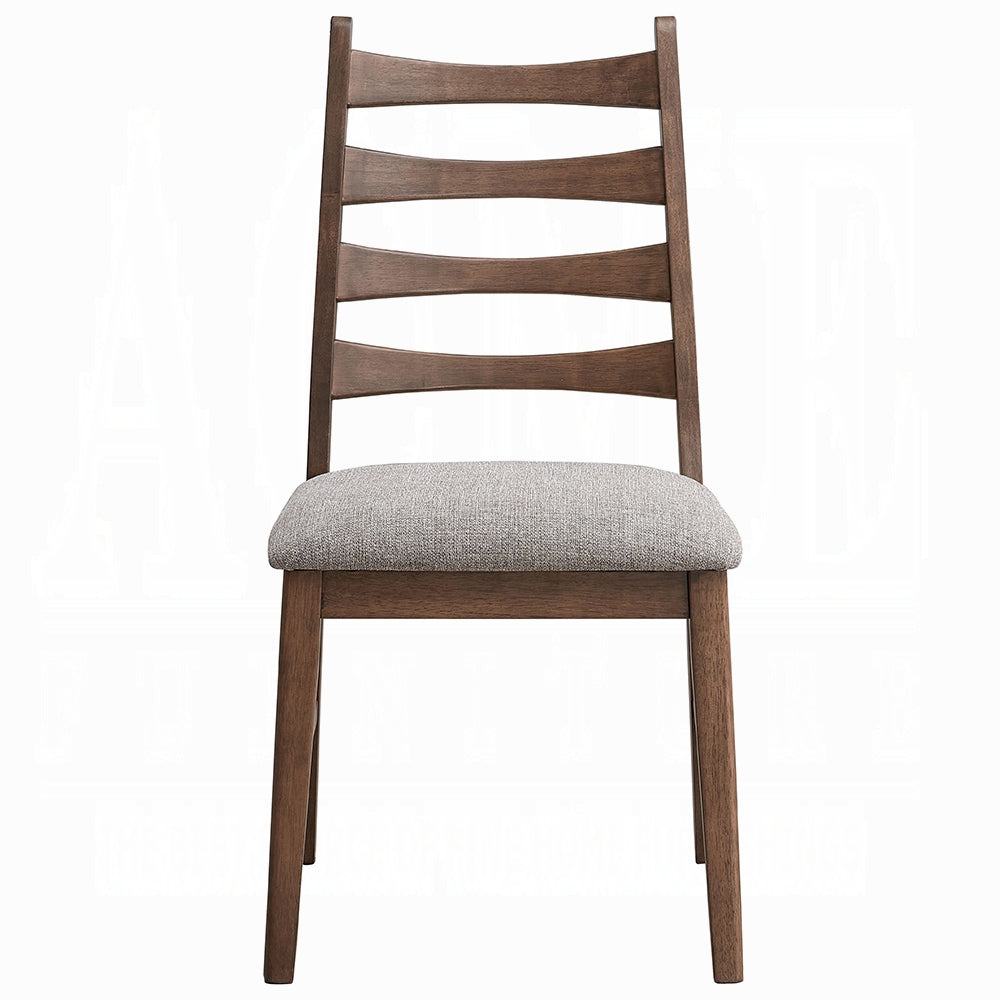 Walnut Finish Dining Chairs Set of 2, Upholstered Seat Durable Solid Wood Modern Dining Furniture