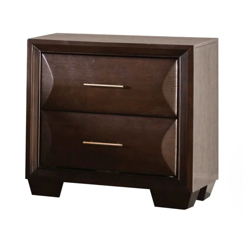 Transitional Style Espresso Finish Nightstand 1pc English Front And French Back Dovetail Drawers Bedroom Furniture