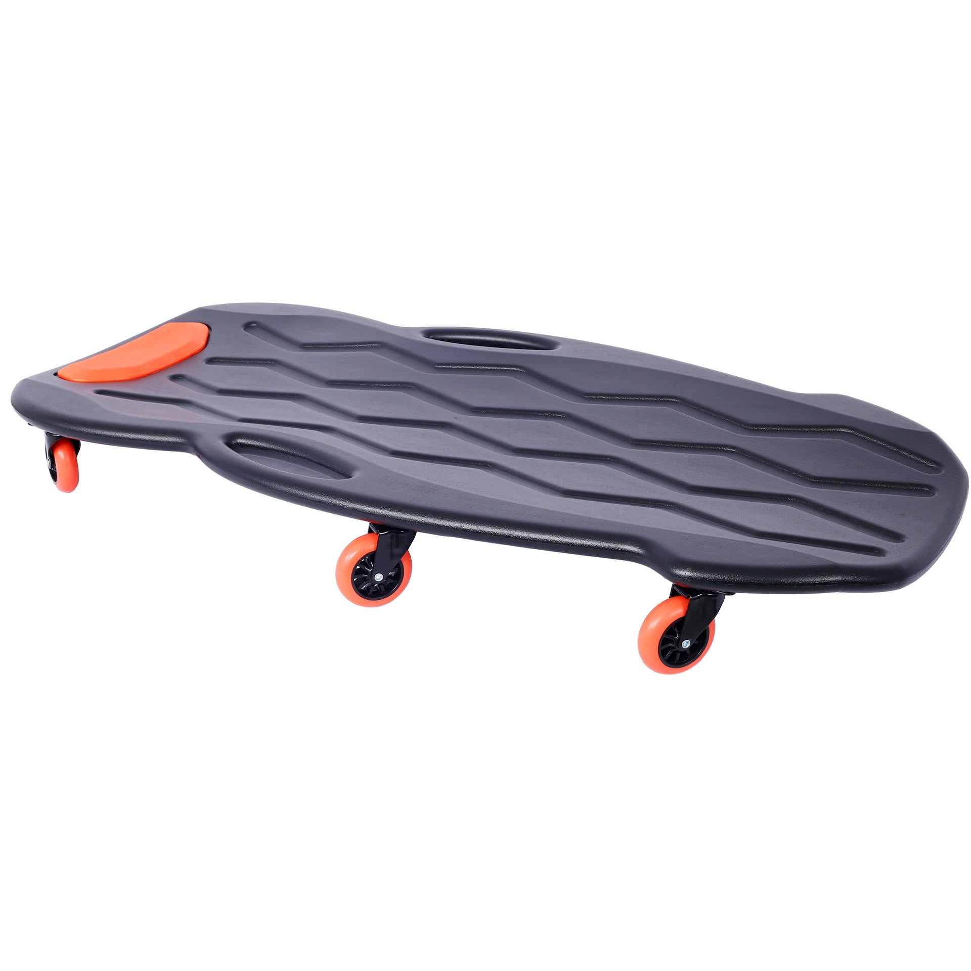 Plastic Creeper 42 Inch with carrying bag - Blow Molded Ergonomic HDPE Body with Padded Headrest & Dual Tool Trays - 330 Lbs Capacity ORANGE