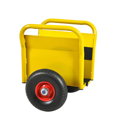 Super Weight 1000 LBS Heavy Duty Panel Dolly, Slab Dolly, Two Nice Handles, 10" Solid Rubber Tires, All-Terrain Movement for Heavy Drywall Sheet & Door Material (Yellow)