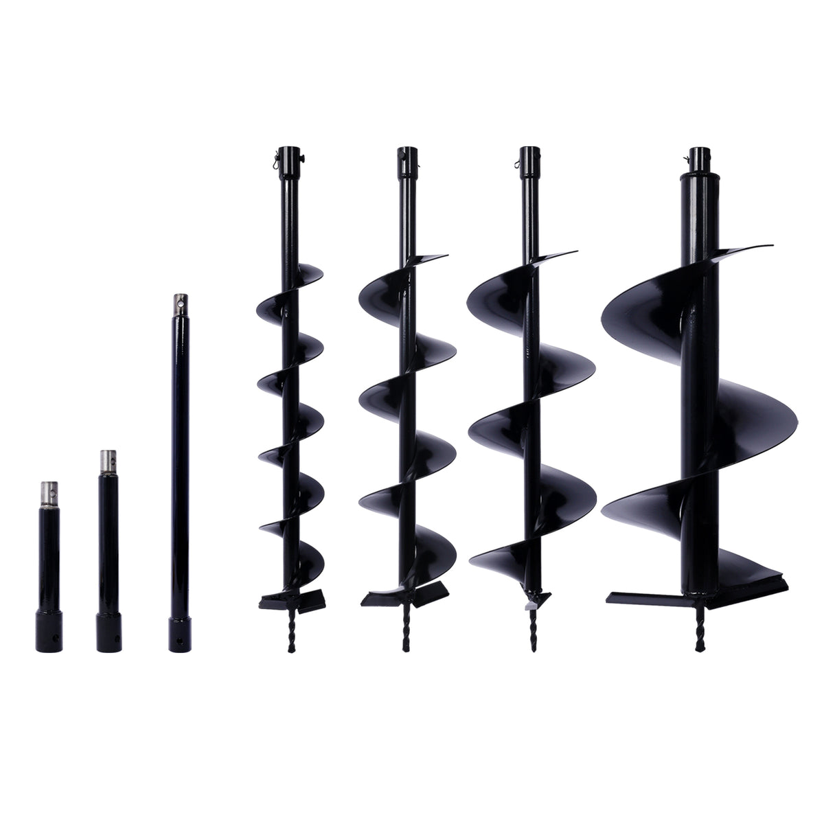 Auger Drill Bit for Planting Hole, Bulb Bedding Digging Post Hole Planting Tool for 3/4" Shaft Auger,Hole Digger Replacement Auger Bits Earth Auger Digging Bit 4IN+6IN+8IN+12IN+ROD KIT