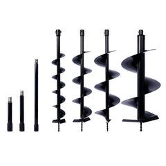 Auger Drill Bit for Planting Hole, Bulb Bedding Digging Post Hole Planting Tool for 3/4" Shaft Auger,Hole Digger Replacement Auger Bits Earth Auger Digging Bit 4IN+6IN+8IN+12IN+ROD KIT