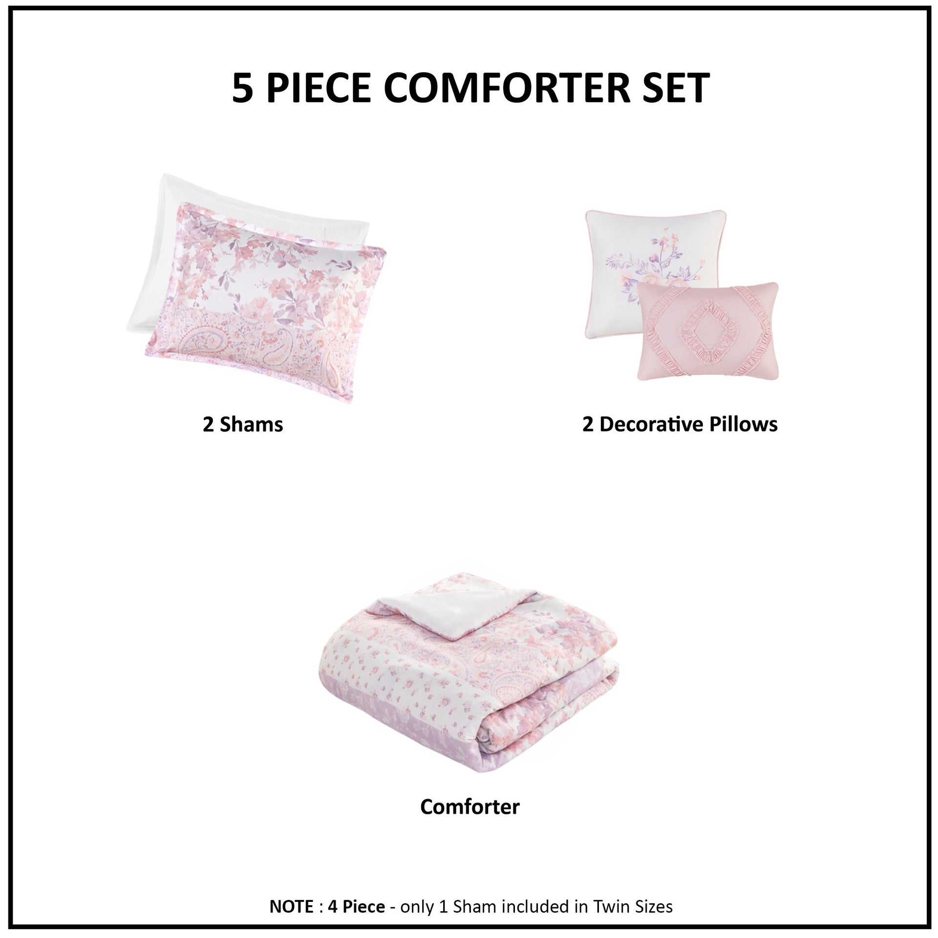 Floral Paisley Comforter Set Twin/Twin XL