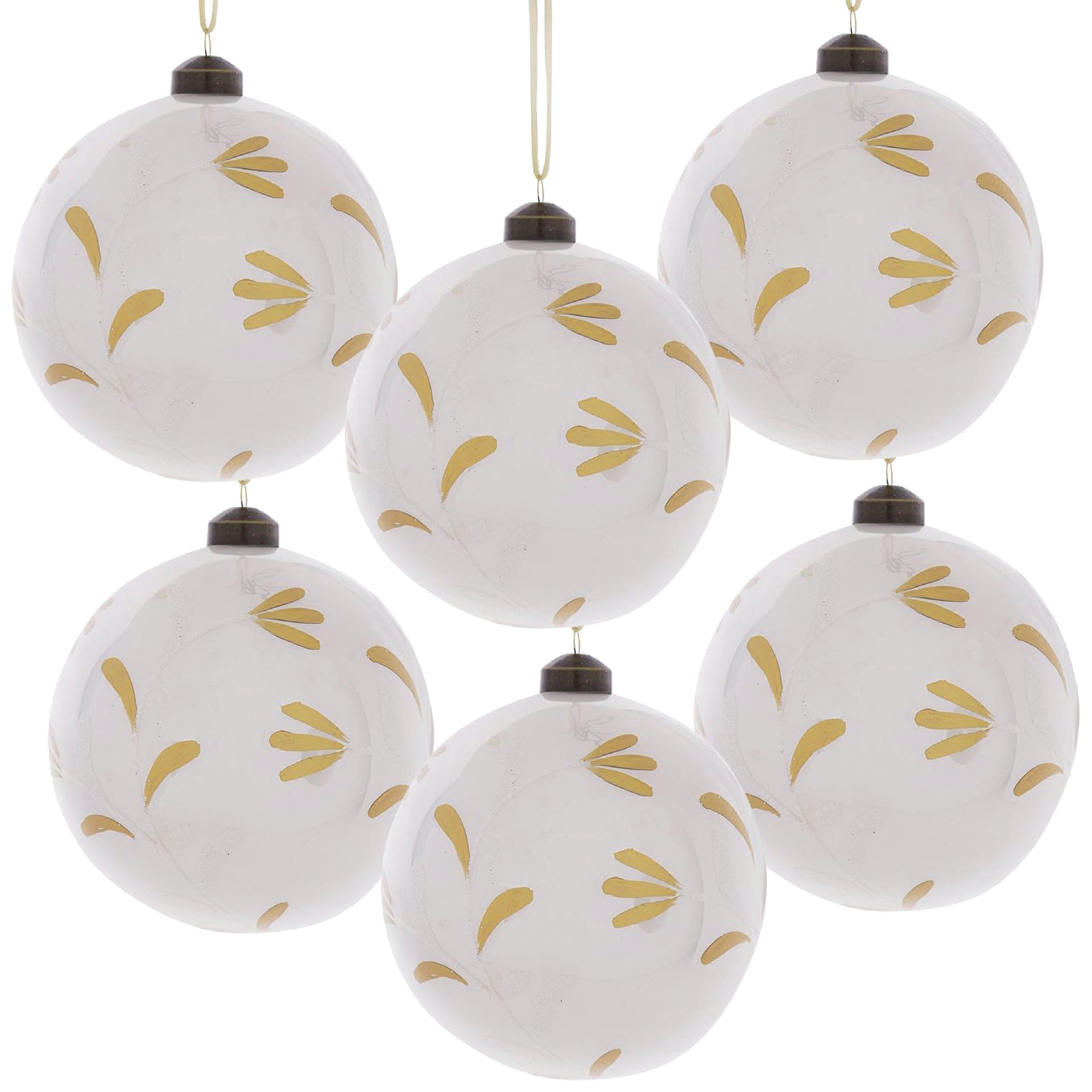 D3.9" Christmas Ball Ornaments, Glass Decorative Hanging Ball Christmas Tree Ornaments for Holiday Party Decorations, Set of 6