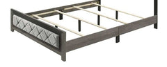 Jehoram Gray Linen & Gray Finish Queen Bed