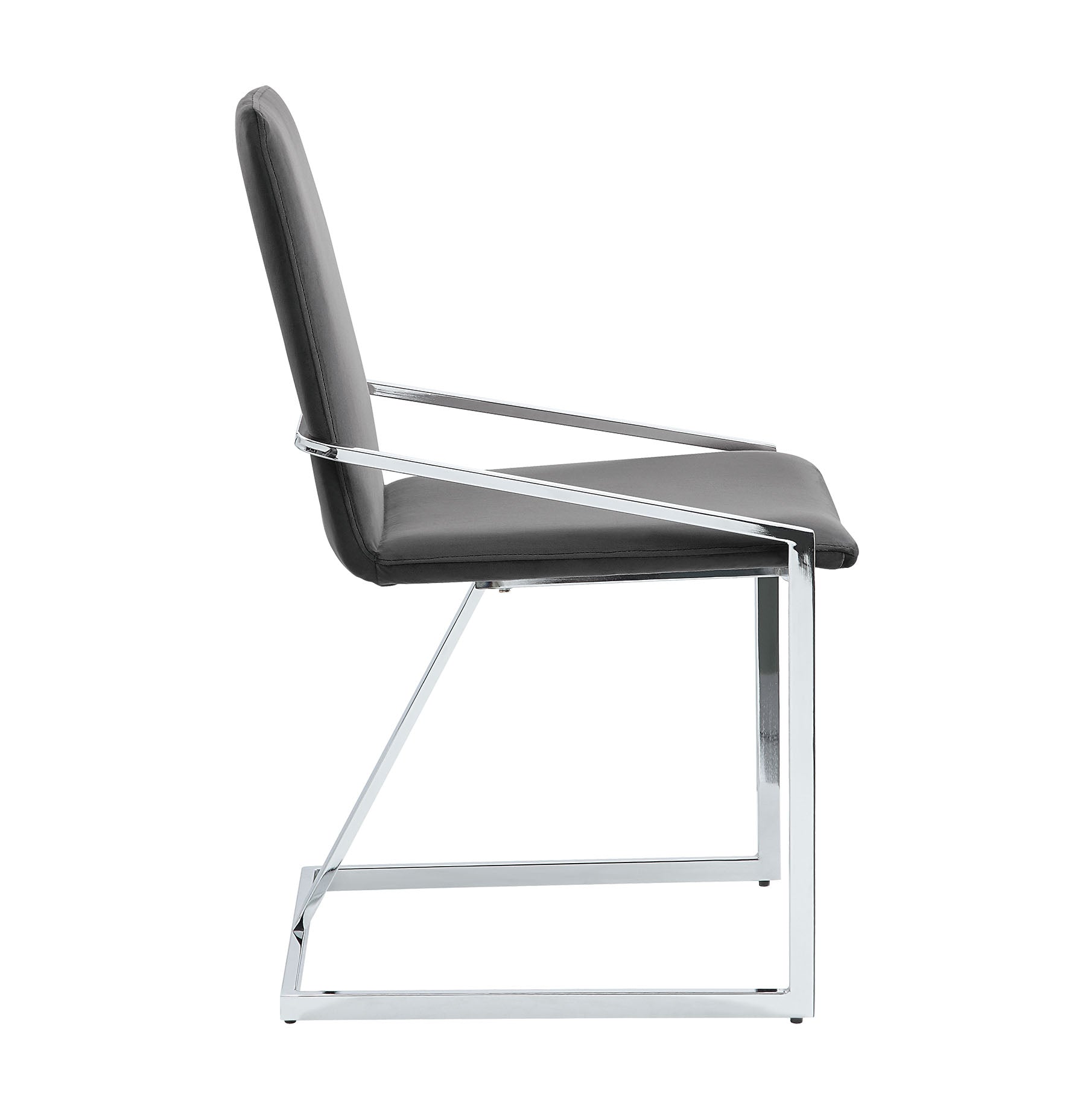 Zlatan Gray Velvet & Chrome Finish Side Chair (Set of 2)