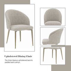 Cora Champagne Fabric Side Chair (Set of 2)