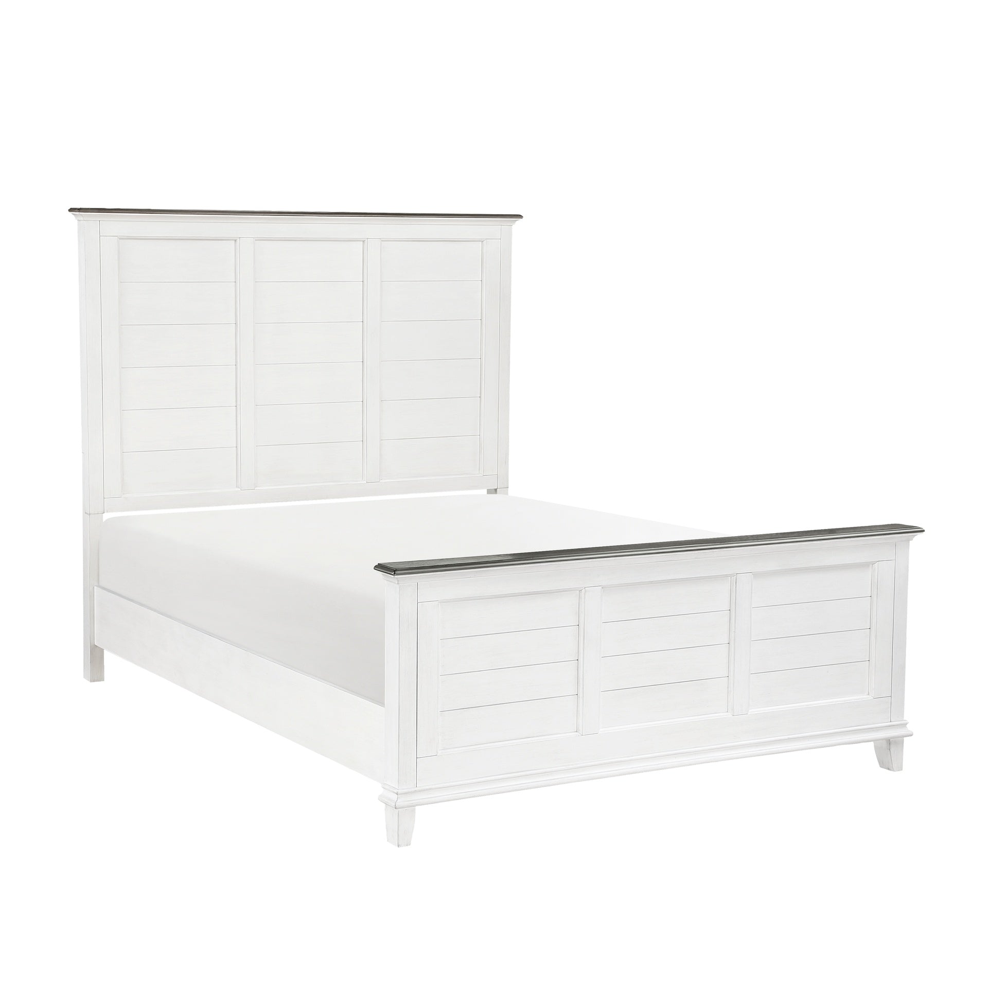 Classic Antique White Finish Queen Bed Farmhouse Style 1pc Bedroom Furniture Two-Tone Finish