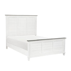Classic Antique White Finish Queen Bed Farmhouse Style 1pc Bedroom Furniture Two-Tone Finish