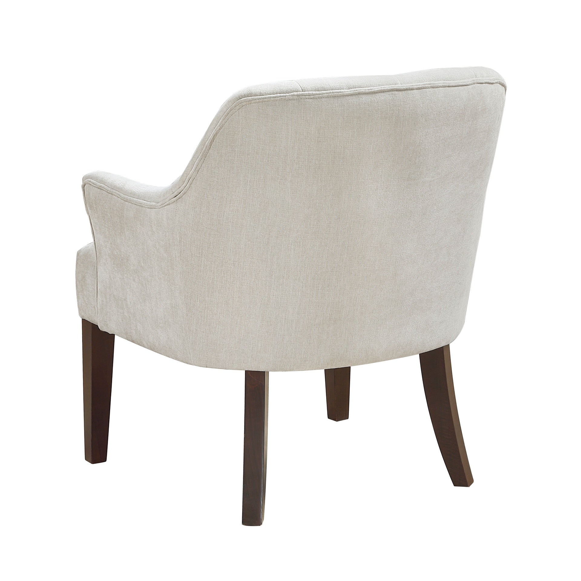 Modern Tufted Back Accent Chair Sturdy Plywood Frame Living Room Furniture 1pc Oyster Fabric Upholstered Armchair