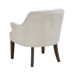 Modern Tufted Back Accent Chair Sturdy Plywood Frame Living Room Furniture 1pc Oyster Fabric Upholstered Armchair