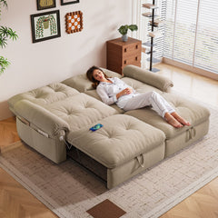 W3820S00025, a 77-inch convertible sofa bed, and a 2-in-1 piece suitable for both sitting and lying. Made of cloud-like fabric, it is applicable to living rooms, bedrooms and apart