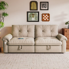 W3820S00025, a 77-inch convertible sofa bed, and a 2-in-1 piece suitable for both sitting and lying. Made of cloud-like fabric, it is applicable to living rooms, bedrooms and apart