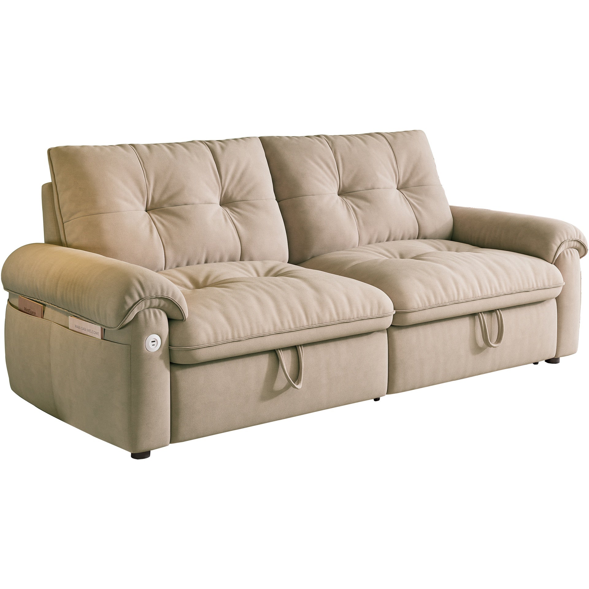 W3820S00025, a 77-inch convertible sofa bed, and a 2-in-1 piece suitable for both sitting and lying. Made of cloud-like fabric, it is applicable to living rooms, bedrooms and apart