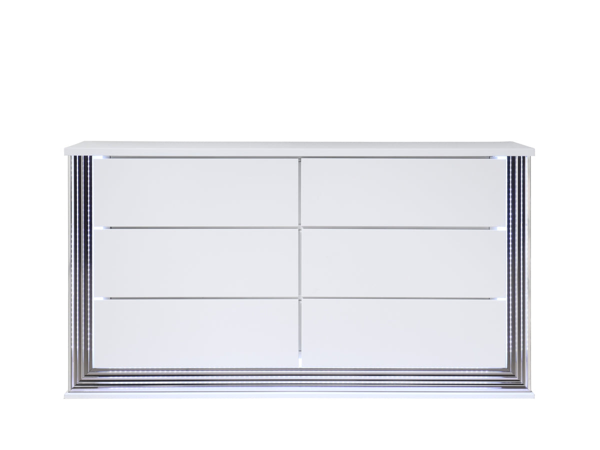 MOON SMOOTH WHITE DRESSER WITH LED