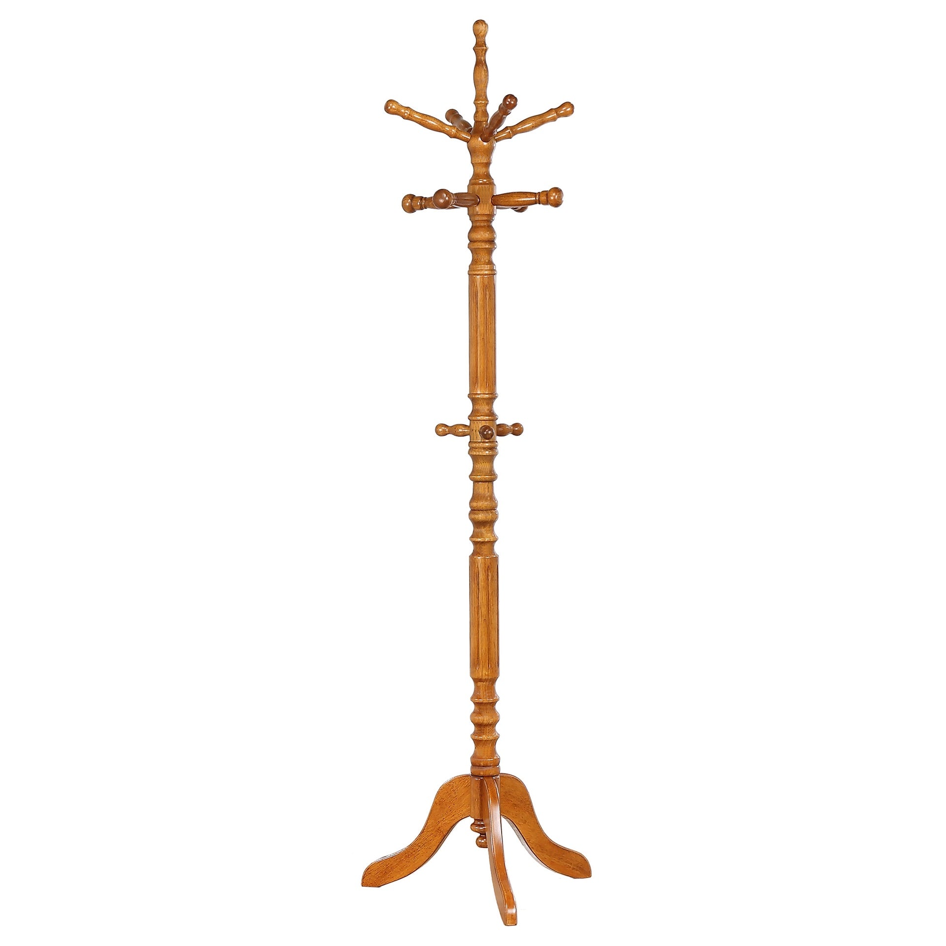 Cosman Golden Brown 11-Hook Freestanding Coat Rack with Hanger